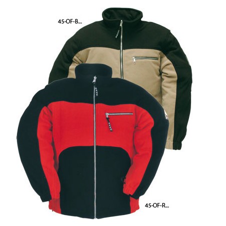 04.45-OF-R-XL Outdoor Fleece Jacke rot/schwarz